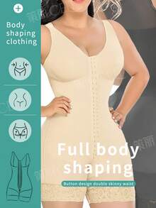 High Compression Body Shapewear Women F Ajas Colombianas Corrective Girdle Tummy Control Post Liposuction BBL Slimming Waist Belt - Apricot - View 3