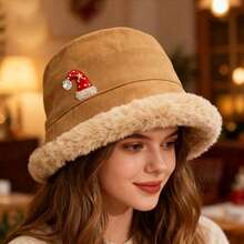 قبعة دلو صوفية سميكة ودافئة للنساء للارتداء في فصلي الخريف والشتاء. هذه قبعة بسيطة وأنيقة بطانة فاخرة لتبقيك دافئة وتحمي أذنيك في الشتاء البارد. مناسبة لجميع أنواع حفلات العطلات لتقديم هدايا