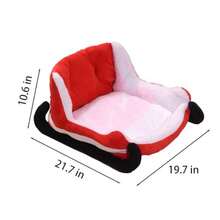 Genérico ChristmasThemed Pet Dog Bed Red Sleigh Cat Sofa Warm Christmas Pet Bed Suitable for Small to Medium Cats and Dogs - como en la foto - Ver 5
