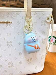 1 Pc Cute Squeeze Blowing Bubble Capybara Keychain For Men, Fashion Bag And Car Key Pendant Decoration Car Accessories Bag Charm School - 彩色 - 查看 9