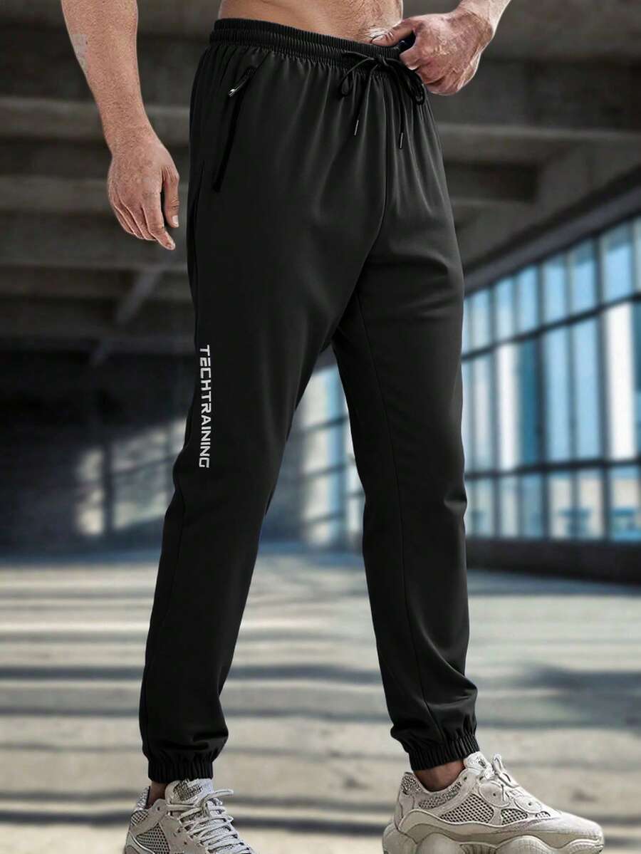 1pc Men's Sports Jogger Pants, Drawstring Waist, Suitable For Spring And Summer