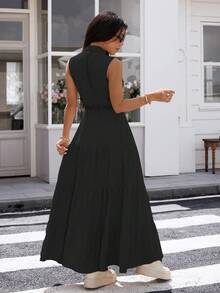 A&DD MODA, REF:AS1801 - Women's Long Shirt Dress With Free Belt: Elegance And Comfort In The Same Look - 黑色 - 查看 2