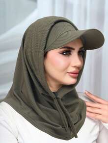 1 Set New Cycling Neck Gaiter Sun Protection Combo, Ribbed Beanie Hat, UV Protection Neck Warmer Headband Set - Multicolor - View 14