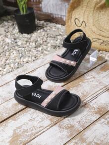 1 Pair New Kids Sandals, Infant Soft Bottom Shoes, Pearl Design, Outdoor Sports Casual Sandals - Baby Pink - View 6