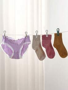 20 Pcs Multi-Purpose Clips For Hangers, White Clothes Hanger Clips, Standard Plastic Hanger - Multicolor - View 3