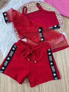 CONUNTO TULE INFANTIL MENINAS /VERÃO/ PASSEIO/ PROMOÇÃO/ MODA/ FESTAS/ PRESENTES/CONFORTÁVEL