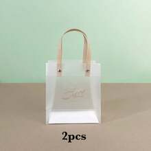 5pcs High Quality Transparent Gift Bags, Suitable For Birthday Party Favors, Valentine's Day Wedding Candy, Bridesmaid Gifts And Graduation Season Gift Packaging Tote Bags - Multicolor - View 12