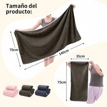2 PCS Toallas de bao Microfibra de Suaves Coral Toallas de Microfibra para Bao Altamente Absorbentes Toalla, Juego de Toallas de bao, Playa, Piscina, Gimnasio, SPAGris Oscuro - Gris oscuro - Ver 3