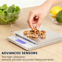 0.01g High Precision Mini Smart Digital Scale, Stainless Steel Jewelry Food Weight Scale, Portable Home Baking Measuring Tool, LED Backlit Multi-Unit Switchable, Multifunctional Accurate Kitchen Scale (Batteries Not Included) - Silver - View 6