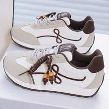 Fashionable Versatile Casual Sneakers, Women Shoes, Flat Shoes - Brown - View 2