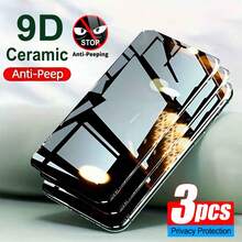 ZYONS Bộ 3 miếng dán màn hình gốm bảo mật tương thích với iPhone 17 Pro Max/17 Air/16 Pro Max/16/16 Pro/16 Plus/14 Pro Max, chống nhìn trộm, màng gốm dẻo, chất liệu không phải kính, màng TPU mềm bảo mật, màng mềm không vỡ, chống trầy xước 9H+, cảm ứng nhạy, tương thích với ốp lưng điện thoại, phù hợp với nhiều loại ốp lưng, màng gốm cao cấp. - 3 chiếc - Xem 32