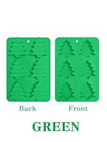 圣诞树硅胶模具，适用于制作肥皂、巧克力、糖果、蛋糕、可可球、浴球、冰蜡烛等食品，3D圣诞主题烘焙冷冻托盘，节日模具，厨房电器配件，烘焙模具 - 彩色 - 查看 3