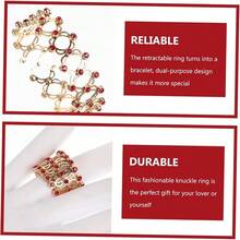 2 En 1 Anillo Piedra Del Zodíaco Cadena Chapada En Oro Collar Pulsera Mal De Ojo Anillos De Apilamiento De Oro os De Rosario Joyas Encantos o De Dedo Cobre Plateado - como se muestra-3 - Ver 8