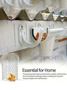 1/2pcs Heavy-Duty Downspout Protector Covers - Leaf Guard & Debris Blocker, Fit For Gutters, Foundation, Drainage Systems - Easy Installation, Clog Prevention, Residential/Commercial Use - Durable Construction, Gutter Protection, Mesh Design, Longlasting Durability, Gutter Guard, Property Maintenance - Multicolor - View 4