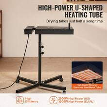 Secadora flash  Pro de 18 x 18 pulgadas, secadora flash mejorada de 2000 W para máquina de serigrafía, control de temperatura de 0 a 750 ℉, con soporte de altura ajustable, rotación de 360°, máquina de curado de camisetas - 18 x 18 pulladas 2000 W - Ver 2