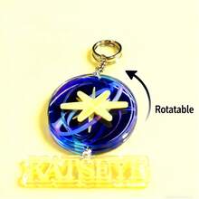 HOT KATSEYE International Group Acrylic Cartoon Rotatable Keychain EYEKONS Support Pendant Creative DIY Gift - Multicolor - View 2