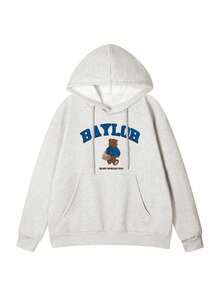 2025秋冬新款女式英文字母印花休闲学院风多功能保暖卫衣