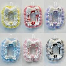 1pc Cute Lace Photo Card Holder, Can Be Hung On Backpack, Handmade Plaid Fabric DIY Finished Product, Anime/ACG/Celebrity Fan Goods, 3-Inch Photo Display Accessory, Transparent Lolita Decor, Bag Charm Card Holder - 彩色 - 查看 10