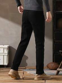 Men's Wash Denim Jeans - Baggy Fit, Casual Streetwear Essential,Trending Denim Jacket - Oversized Style - Relaxed Fit, All - Season Layering - Loose, Vintage - Inspired Streetwear.Christmas Gifts For My Husband & Father Vaqueros Para Hombre - (32L) Metallic Black High-Waist Fit - 查看 3