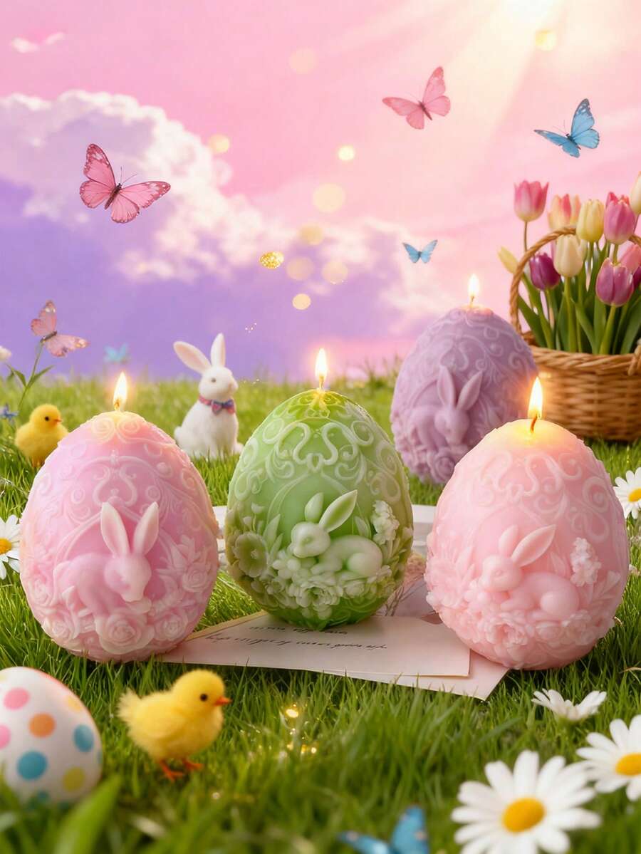 1PC Easter Egg Silicone Mold Reusable Flexible, DIY Candle/Gypsum/Resin Crafts For Easter Home Decor & Gifts