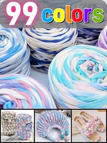 1 Gói Sợi Áo Phông Ombre, Cỡ Lớn 300g/Gói - Rộng 2cm, Sợi Dệt Kim, Mềm Mại, Đa Năng, Thích Hợp Cho Thủ Công DIY, Có Thể Dùng Để Móc Và Dệt Túi, Gối, Búp Bê, Chăn Đựng Đồ, Dép Đi Trong Nhà, Các Dự Án Móc Len, Nhiều Màu Sắc Có Sẵn, Sợi Nhiều Màu, Sợi Polyester, Sợi Acrylic, Sợi Móc Len, Sợi Thủ Công, Cuộn Sợi Sống Động, Vật Liệu Thủ Công Đa Năng, Phụ Kiện Và Vật Tư Dệt - Nhiều màu - Xem 1