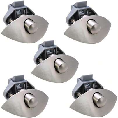 RV Push Button Door Catch Lock For Motorhome Caravan Van Yacht Boat Marine Half Moon Cabinet Handle Caravan RV Cupboard Drawer Zinc Alloy Push Lock Latch Knob Pull 5 Nickel