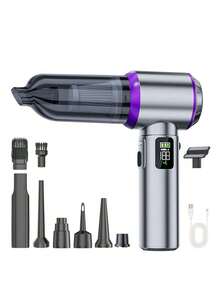 SUITU Penyedot Debu Genggam Nirkabel Portabel untuk Mobil, Penyedot Debu Mini Basah & Kering yang Bertenaga, Penyedot Debu untuk Pembersihan Rumah, Dilengkapi dengan Baterai 11.1V 2000mAh, Cocok untuk Mobil, Rumah, Kantor, dan Skenario Berkemah. Catatan: Isi daya selama 3-5 jam sebelum digunakan. - MultiWarna - View 15