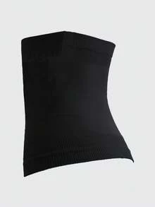 1pc Solid Color Nylon Seamless Waist Shaper, Breathable And Comfortable Women's Waist Belt, Women's Lingerie And Shapewear - Black - View 6