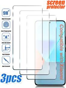 3片装高清钢化玻璃屏幕保护膜，表面涂层可防止水渍和指纹，采用高级钢化玻璃材料制成，高硬度可有效保护屏幕免受碰撞和刮擦，超清晰的图像质量，兼容小米/红米Note 10S/10X 5G/Note 12 Pro/13C/12C/Note 13/Note 12 5G/10/Note 11 4G/Note 11 Pro/Note 9/Note 11S系列 - 無色 - 查看 73