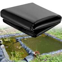 Heavy Duty Pond Liner - High Density Polyethylene (HDPE) Waterproof Sheet, Suitable For Koi Ponds, Garden Pools, Fish Tanks - UV Resistant, Chemical & Plant Resistant, Black Liner (Compatible With Soil/Gravel), Pond Liner