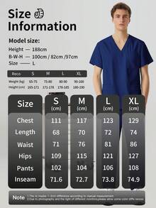 High Quality Nursing Scrubs Uniforms Dentistry Sets Hospital Uniforms Scrubs Suit For Men Pet Grooming Working Clothes - Navy Blue - View 10