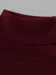 GRDR Men's Long Sleeve Turtleneck Knit Sweater, Versatile For Daily Wear - Burgundy - View 6