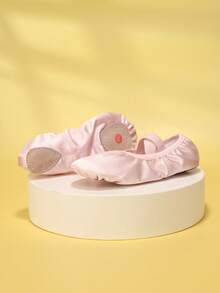 Children's Princess Ballet Shoes, Girls Indoor Soft-Soled Dance Shoes, Yoga Shoes, Practice Shoes, Flat Slippers, Satin Fabric - Baby Pink - View 5