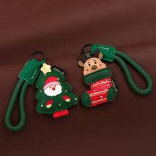1 pièce Porte-clés de Noël 2025 Charm de sac Père Noël et renne, cadeau de Noël pour homme