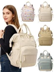 1pc Multifunctional Mommy Bag, Large Capacity Maternity Diaper Bag, Travel Tote Bag With Bottle Holder