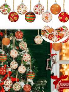 16 piezas de adornos colgantes navideños 2D, adornos colgantes de árbol de Navidad de colores, adecuados para fiestas navideñas, decoración de árbol de Navidad, decoración festiva, decoración de Año Nuevo, decoración navideña del hogar, suministros de decoración navideña