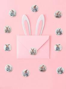 500pcs/Roll Easter Bunny Round Stickers, Easter Spring Rabbit Pattern Labels, Suitable For Laptops, Water Bottles, Luggage, Computers, Phones, Easter Gift Decorations, Easter Self-Adhesive Stickers, Suitable For DIY Gifts, Baking Packaging, Easter Happy Party Packaging Stickers, Envelope Stickers, Sealing Stickers, Easter Decorations, Gift Packaging Supplies, Easter Gifts, Party Favors - Easter 02 - View 7