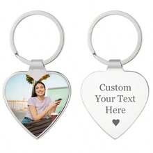 Llavero personalizado con forma de corazón, diseño de corazón de doble cara de metal, regalo personalizado para parejas, amigos, cumpleaños, colorido, lindo, adorable, divertido, kawaii, Y2K, elegante, unisex, casual, personalizado, único, regalos ideales para él, regalos ideales para ella, ella, novio, novia, familia, amigos, útiles escolares, de vuelta a la escuela, para la oficina, para la escuela, para el aula, para regalos de maestros, para la universidad, para colegas, para dormitorios, para maestros, para niños y niñas, para adolescentes, estudiantes de secundaria, estudiantes de secundaria, estudiantes universitarios, estudiantes universitarios, estudiantes de primer año, estudiantes de segundo año, estudiantes de cursos inferiores, delicada romance, moda de invierno - Plateado - Ver 9