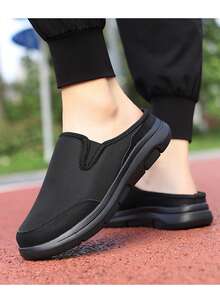 Men's Slip-On House Slippers, Unisex Fashion Mesh Slip-On Mule Shoes With Warm Lining - Comfortable Walking Sneakers, Lightweight MD Sole, Indoor Slip-On, Suitable For Autumn/Winter