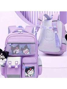 三丽鸥酷洛米多口袋背包 - 可爱的酷洛米主题，轻便单肩包，带多个隔层，适合装奖品和奖励 - 彩色 - 查看 5