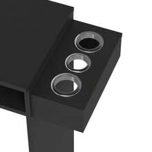 Advwin Wall-Mount Barber Station Salon Table With Storage Drawers, Shelves & Hair Dryer Holders, Professional Beauty Salon Furniture For Barbershop Or Home Studio, Perfect Holiday Gift For Stylists & Holiday Salon Upgrade (Mirror Not Included) - 黑色 - 查看 4