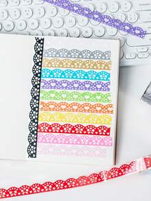 1 Cuộn Băng Ren Rỗng, Băng Trang Trí Quà Tặng Tinh Tế, Băng Ren Làm Bằng Chất Liệu Trong Suốt Chống Thấm Nước, Băng Không Khí Lễ Hội - Nhiều màu - Xem 11