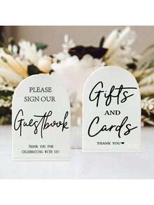 2pcs Clear Acrylic Wedding Signs For Ceremony And Reception, 5x7 Inch Modern Wedding Signage, Guest Book Sign, Cards And Gifts Sign For Wedding, Wedding Reception Signs With Holder,Wedding Decor,Home Decor ,Room Decor Party Favors Bride Birthday Graduation Birthday Decorations Party Decorations Bachelorette - Multicolor - View 16