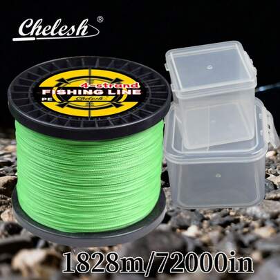  Chelesh สายเบ็ดตกปลา PE 4 เส้น, สปูลยาวพิเศษ 2000yds, การหล่อลื่นที่ราบรื่น, ป้องกันการระเบิด, ส่วนสี 10ม./1ม. (เขียวมะกอก/เขียวหญ้า/ส้ม/เหลือง), ความยืดหยุ่นต่ำ ความไวสูง, แข็งแรงและทนทานต่อการขีดข่วน, ความแข็งแกร่งหลากหลายสำหรับการตกปลาทะเลและน้ำจืด