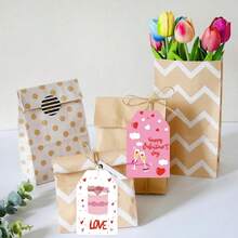 60pcs Valentine's Day Gift Wrap Tags, Happy Valentine's Day Tags With String, Gift Hanging Tags Wedding Greeting Cards For Valentine's Day Wedding Anniversary Party Decor - Multicolor - View 7