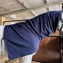 Horse Neck Rug/Cover, Made Of Soft Fleece For Warmth In Autumn/Winter, With Zipper, Hook & Loop Fastener, Elastic Neck Strap For Easy On/Off - Navy Blue - View 3