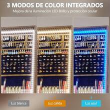 Vlsrka Armario Joyero Giratorio 360°, Espejo de Cuerpo Entero con Almacenaje de Joyas, Organizador de Joyas de Pie con Espejo, Giratorio, Gran Capacidad(Marrón) - Marrón - Ver 4