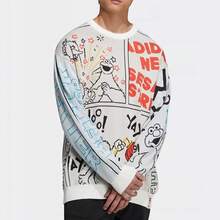 Adidas New  Unisex Minimalist Crew Neck Knit Casual Sweater - White - View 1