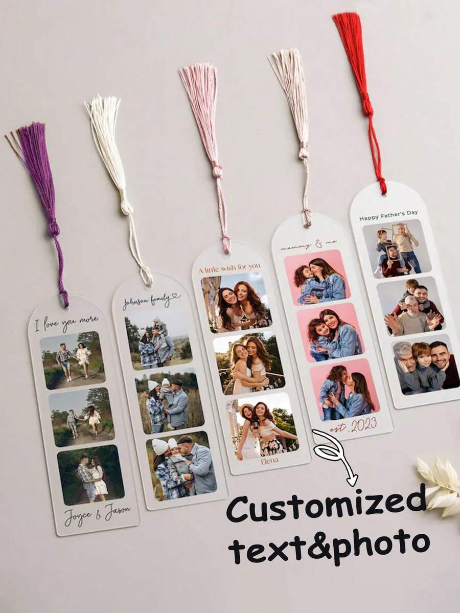Personalized Customized Arched Acrylic Bookmarks, Personalized Picture Bookmarks, Christmas Gifts, Reading Gifts, Photo Gifts, Love Books, Gifts For Her, Customized Photo Acrylic Bookmarks, Photo Acrylic Bookmarks - Multicolor - View 1