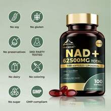 MEGNETA NAD+ Supplement 1200mg, Skin Health, Energy & Vitality, Scientific Formulation With Nicotinamide Riboside NR & Trans-Resveratrol, Suitable For Various Populations, 100 Capsules - One bottle - Trial stage - 查看 7